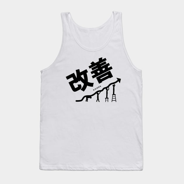 Kaizen (Continuous improvement) White Tank Top by Issho Ni